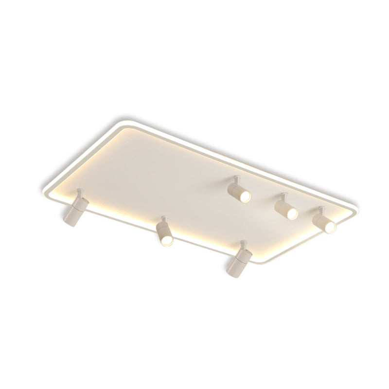 Minimalistic Living Room Glow: LED Acrylic Rectangular Flush Mount Ceiling Spotlight