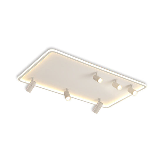 Minimalistic Living Room Glow: Led Acrylic Rectangular Flush Mount Ceiling Spotlight