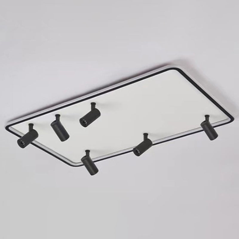 Minimalistic Living Room Glow: LED Acrylic Rectangular Flush Mount Ceiling Spotlight