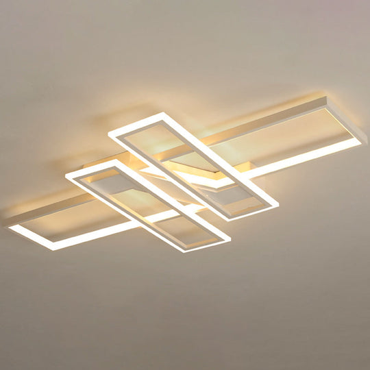 Illuminate Your Modern Living Room: LED Acrylic Frame Semi-Flush Mount Ceiling Light