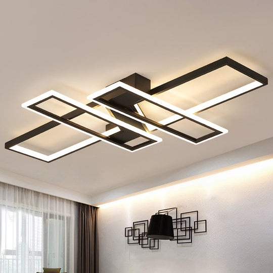 Illuminate Your Modern Living Room: LED Acrylic Frame Semi-Flush Mount Ceiling Light