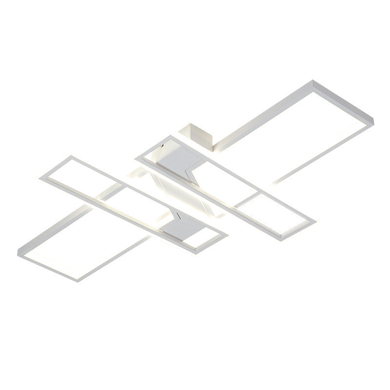 Modern LED Frame Ceiling Mount Light for Living Room - Acrylic Semi Flush Fixture