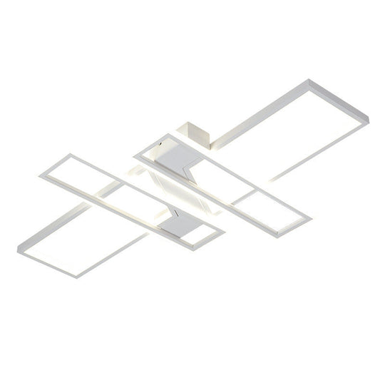 Modern Led Frame Ceiling Mount Light For Living Room - Acrylic Semi Flush Fixture