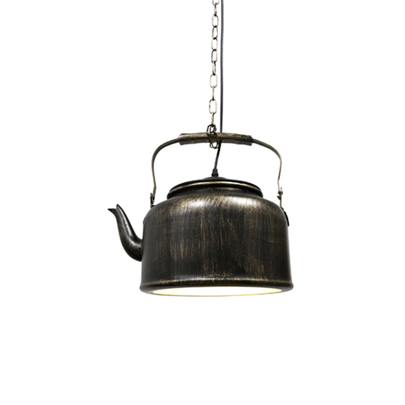 Industrial Art Deco Kettle Pendant Light Fixture - Metal Hanging Lamp