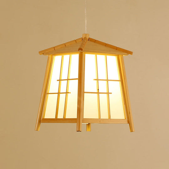 Chinese Style Pendant Light - Wood Hanging Lamp For Dining Room