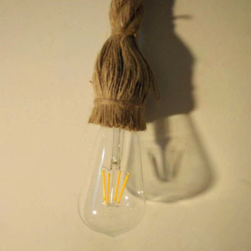 Vintage Linen Rope Pendant Lamp with 1 Light for Dining Room Décor