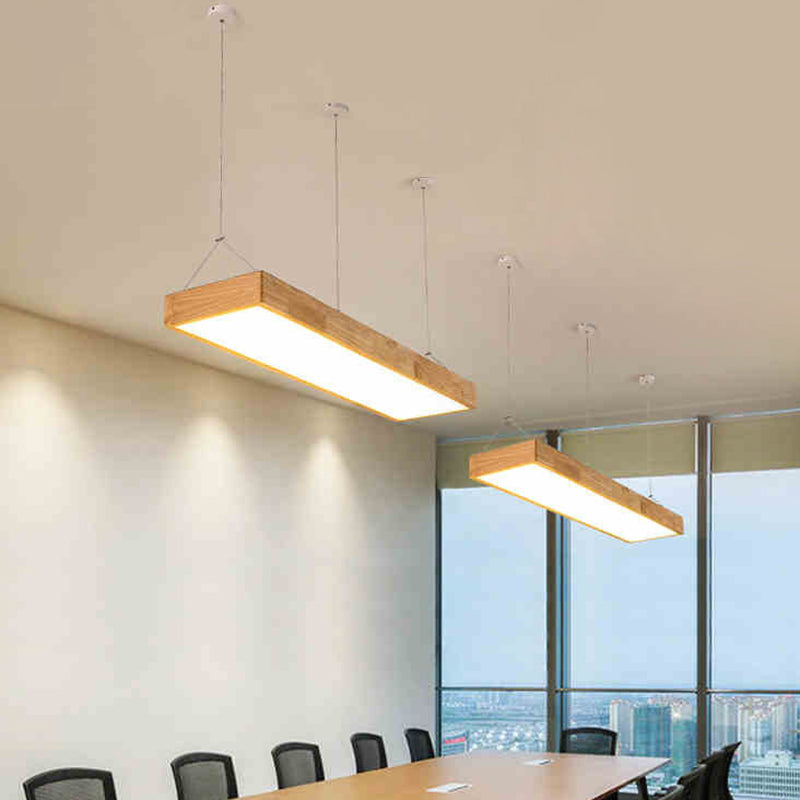 Modern Minimalist Beige Wood Led Island Pendant Lighting