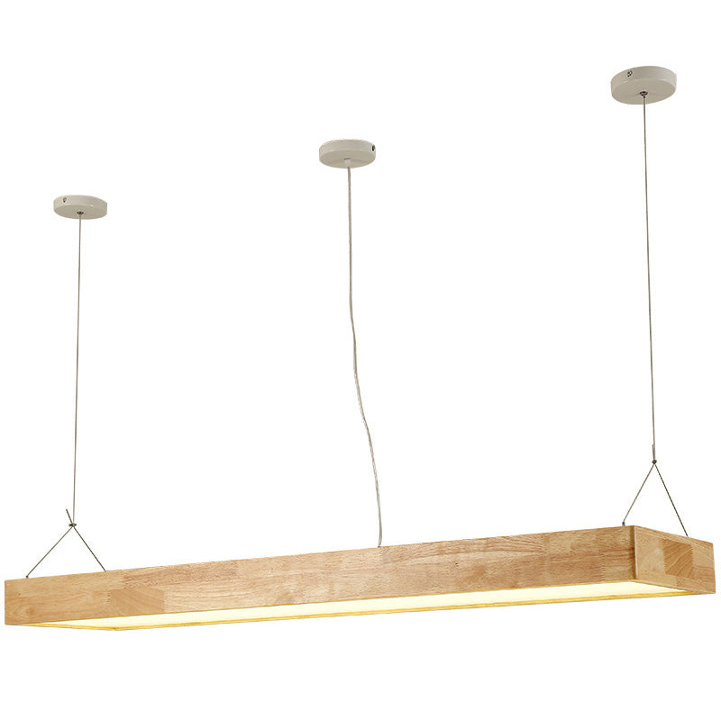 Modern Minimalist Beige Wood Led Island Pendant Lighting