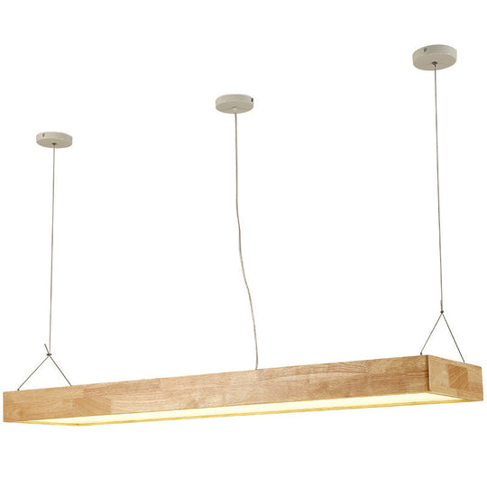 Modern Minimalist Beige Wood Led Island Pendant Lighting