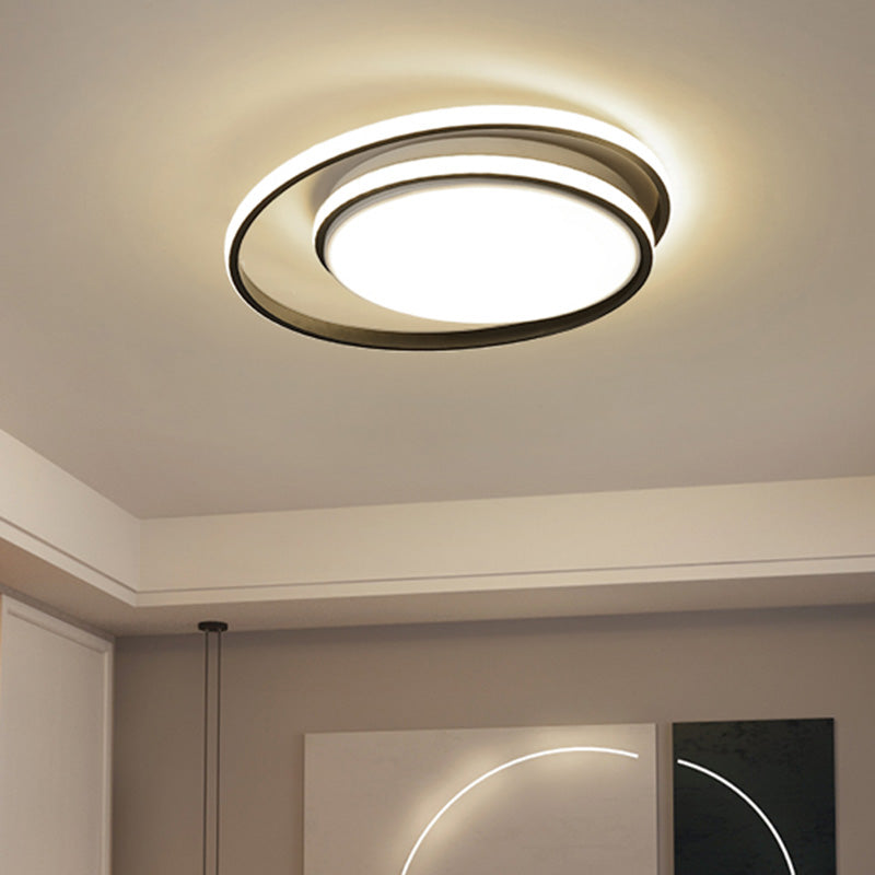 Led Flush Mount Ceiling Lamp: Intersecting Circles Shape Modern Simplicity Acrylic Cover Ideal For