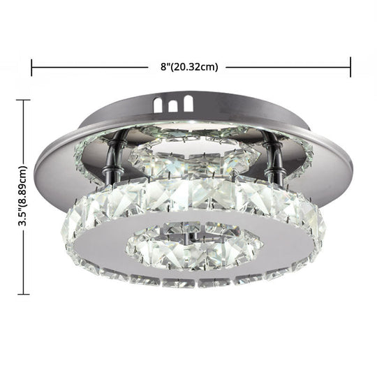 Mini Crystal-Encrusted LED Ceiling Light for Bedroom