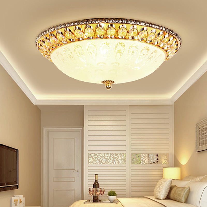 Crystal LED Flush Mount Ceiling Light for Modern Bedroom Décor