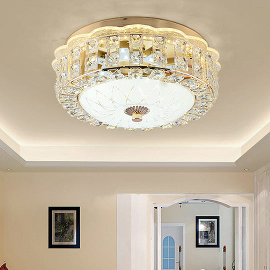 Crystal LED Flush Mount Ceiling Light for Modern Bedroom Décor