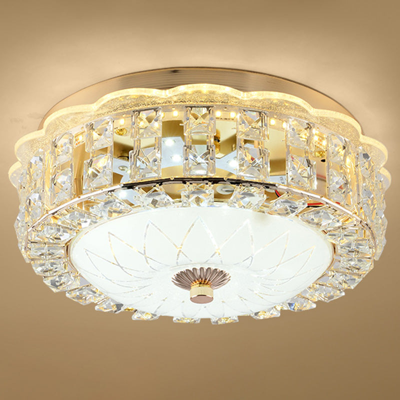 Crystal LED Flush Mount Ceiling Light for Modern Bedroom Décor