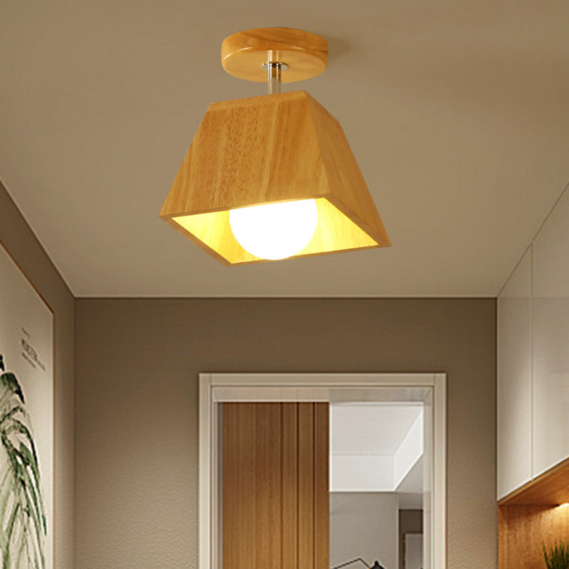 Sleek Wood Ceiling Light: Simplicity 1-Light Flush Mount for Bedrooms