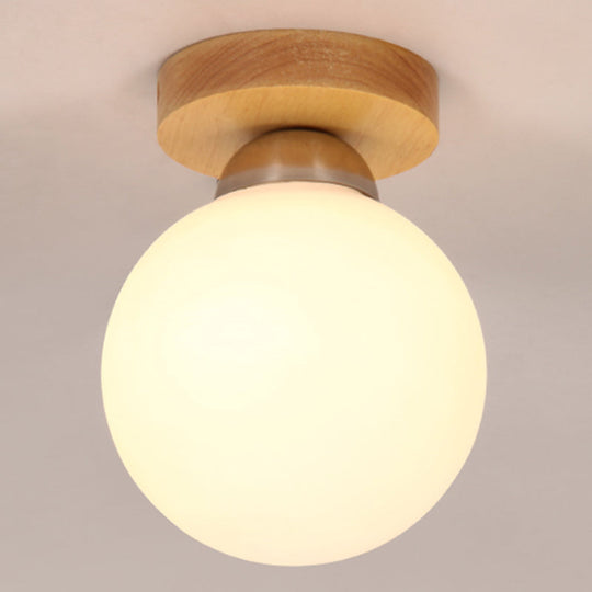 Sleek Wood Ceiling Light: Simplicity 1-Light Flush Mount for Bedrooms