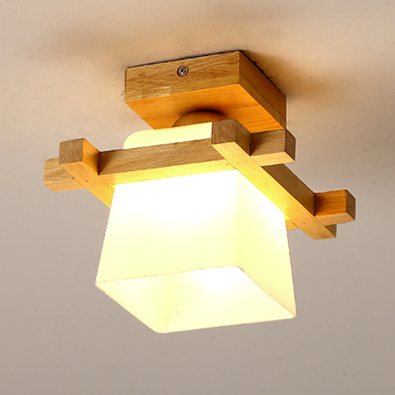 Sleek Wood Ceiling Light: Simplicity 1-Light Flush Mount for Bedrooms