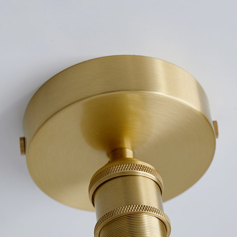 Brass Crown 1 Light Ceiling Light with Clear Stripes Glass Shade - Contemporary Aisle Lighting Fixture