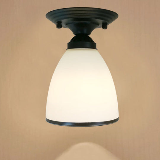 Sleek White Simplicity Ceiling Lamp with Frosted Glass Shade for Bedroom Lighting