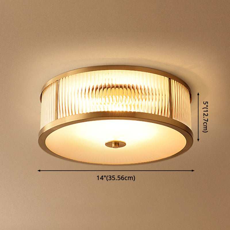 Modern Glass Drum Ceiling Light - Simplicity Style Ideal For Foyers