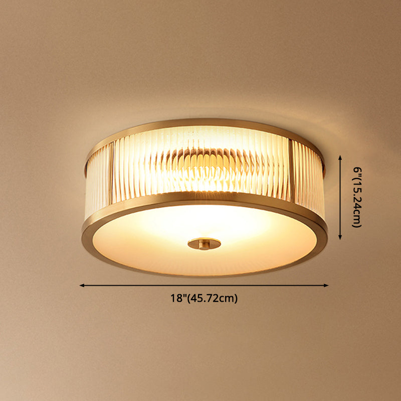 Modern Glass Drum Ceiling Light - Simplicity Style Ideal For Foyers