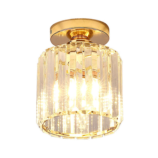 Clear Striped Glass Ceiling Light For Modern Semi-Flush Bedroom Illumination