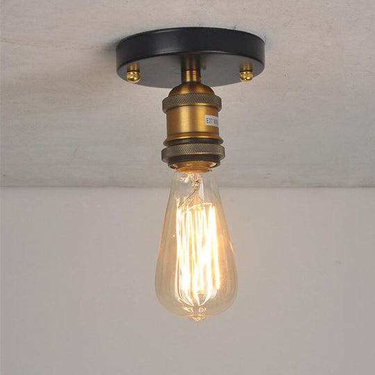 Retro Industrial Glass Ceiling Light With Aluminum Base - Perfect For Hallways Dining Rooms And