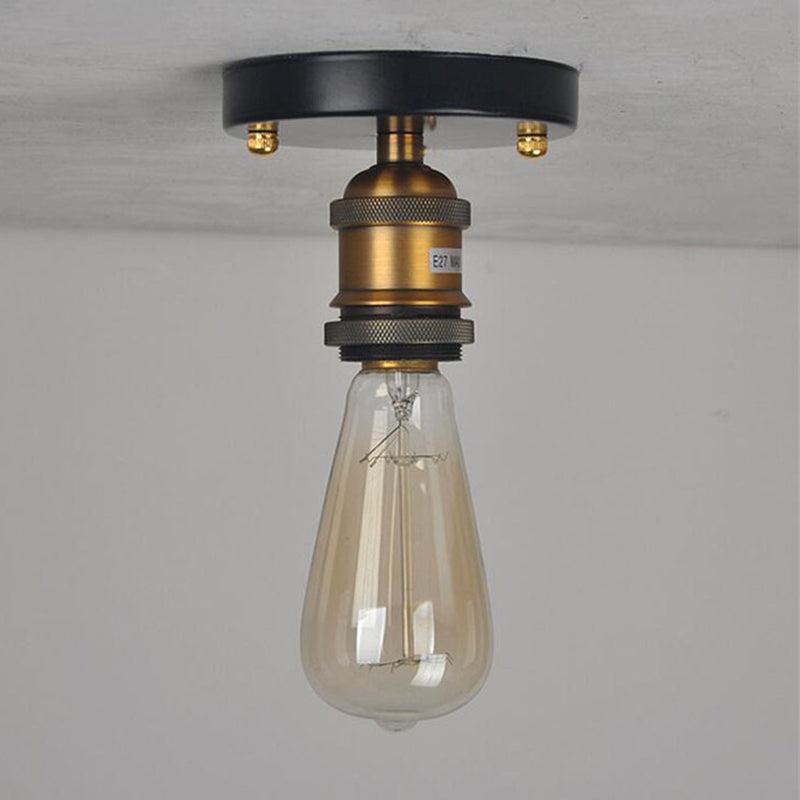 Retro Industrial Glass Ceiling Light With Aluminum Base - Perfect For Hallways Dining Rooms And