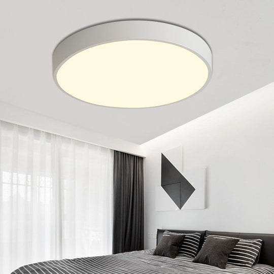 Sleek LED Ceiling Light: Modern Round Flush Mount Fixture for Bedroom