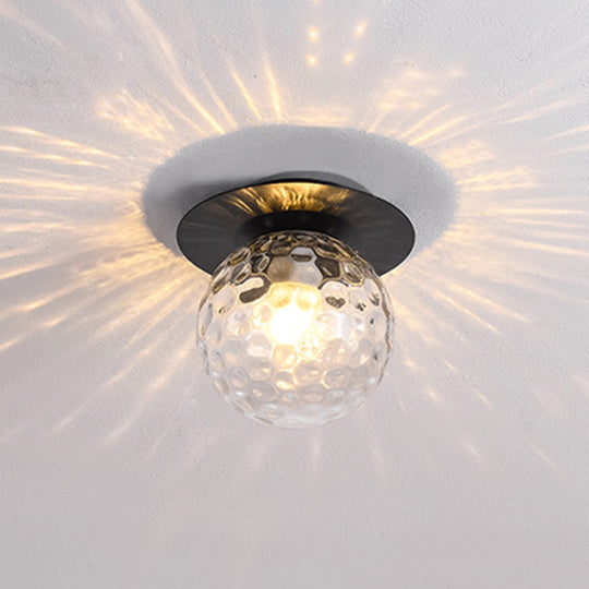 Modern Glass Globe Ceiling Light – Stylish 1 Bulb Flush-mount Lamp for Dining Room