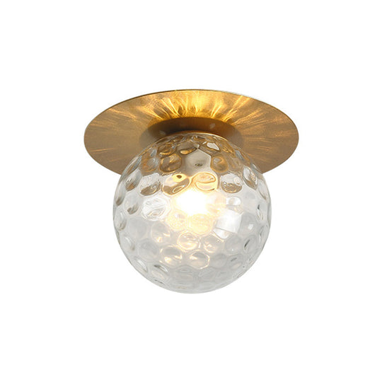 Modern Glass Globe Ceiling Light – Stylish 1 Bulb Flush-mount Lamp for Dining Room