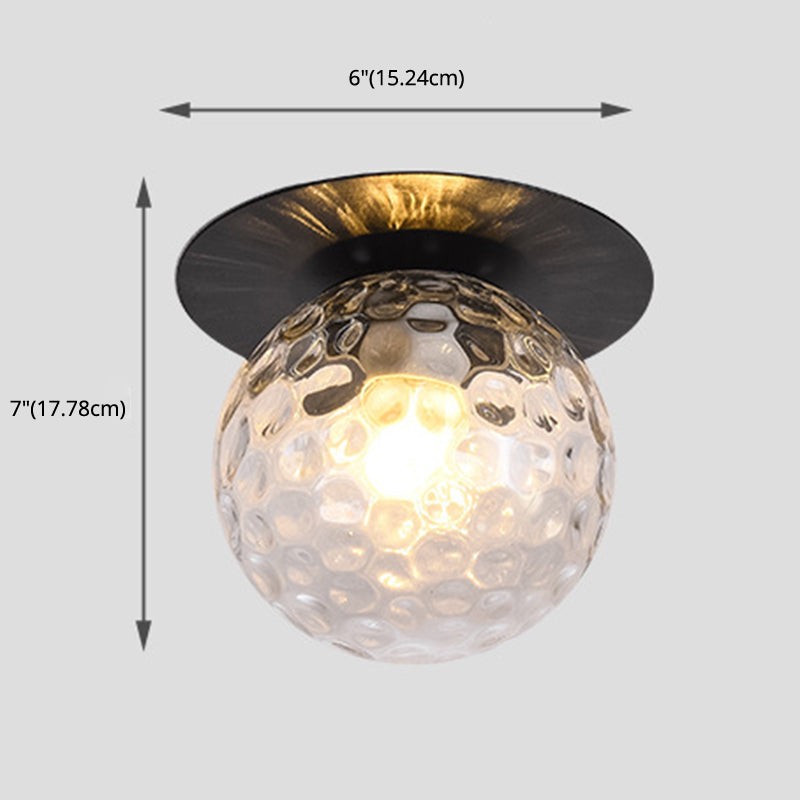 Modern Glass Globe Ceiling Light – Stylish 1 Bulb Flush-mount Lamp for Dining Room