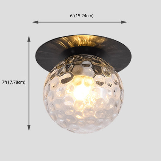 Modern Glass Globe Ceiling Light – Stylish 1 Bulb Flush-mount Lamp for Dining Room