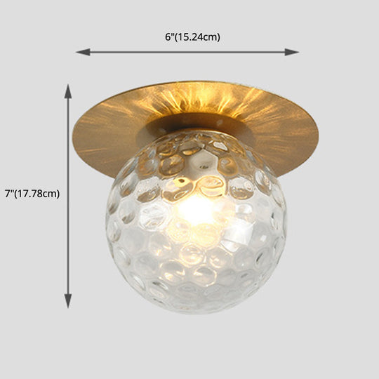 Modern Glass Globe Ceiling Light – Stylish 1 Bulb Flush-mount Lamp for Dining Room