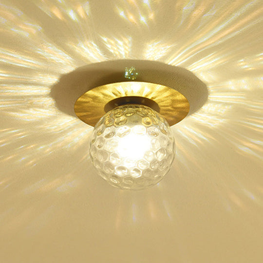 Globe-Shape Glass Ceiling Light: Modern 1-Bulb Flush-Mount For Dining Room