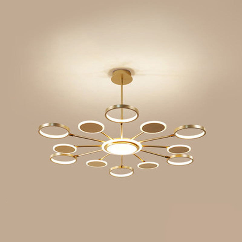 Maria - Circle LED Ceiling Chandelier: Modern Metal Hung Fixture