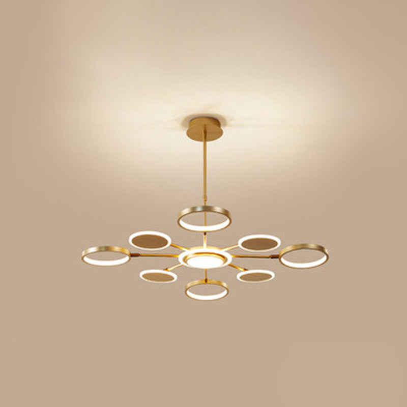 Maria - Circle LED Ceiling Chandelier: Modern Metal Hung Fixture