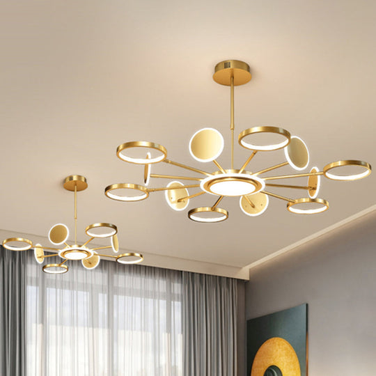 Maria - Circle LED Ceiling Chandelier: Modern Metal Hung Fixture