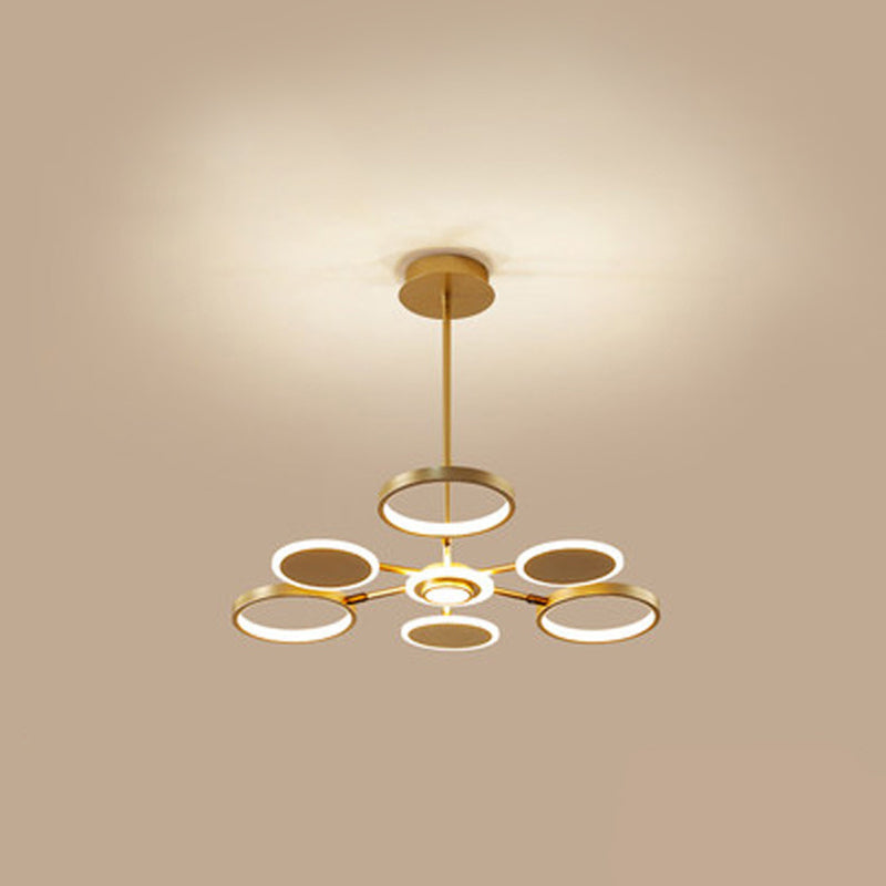 Maria - Circle LED Ceiling Chandelier: Modern Metal Hung Fixture