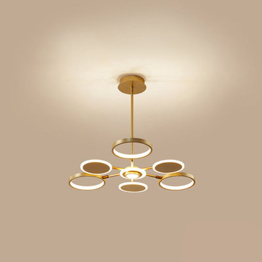 Maria - Circle LED Ceiling Chandelier: Modern Metal Hung Fixture