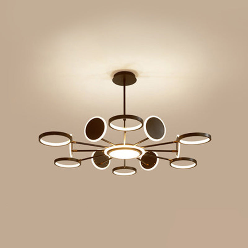 Maria - Circle LED Ceiling Chandelier: Modern Metal Hung Fixture