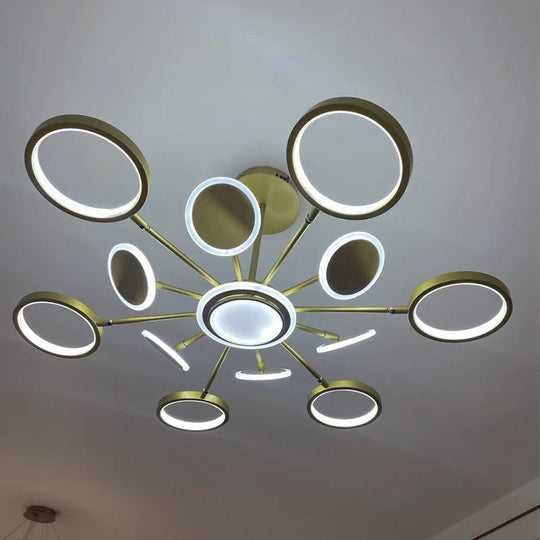 Maria - Circle LED Ceiling Chandelier: Modern Metal Hung Fixture