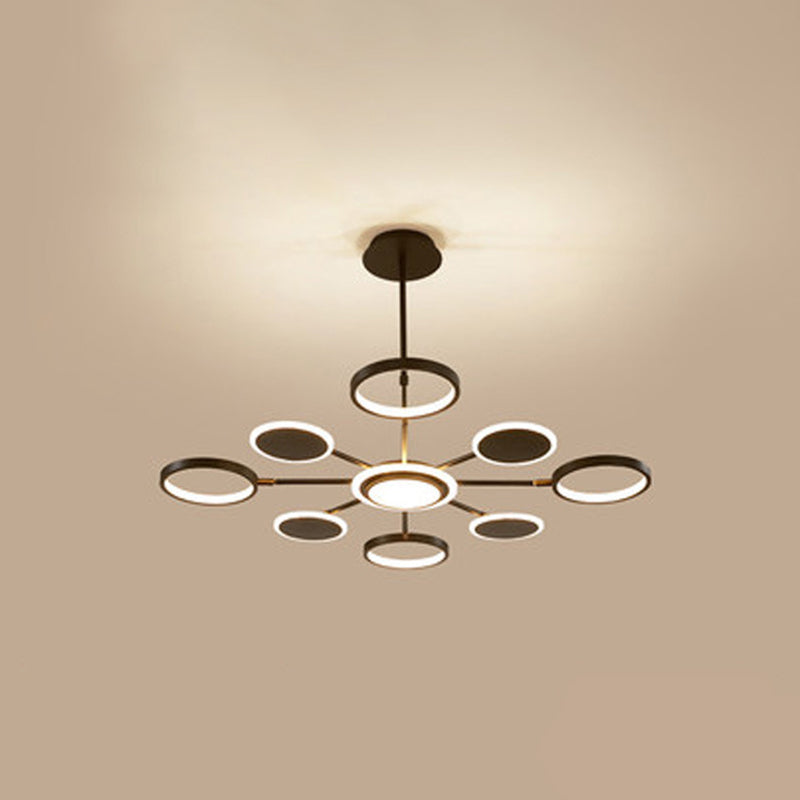 Maria - Circle LED Ceiling Chandelier: Modern Metal Hung Fixture