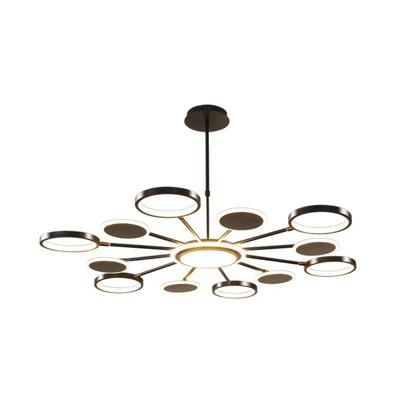 Maria - Circle LED Ceiling Chandelier: Modern Metal Hung Fixture