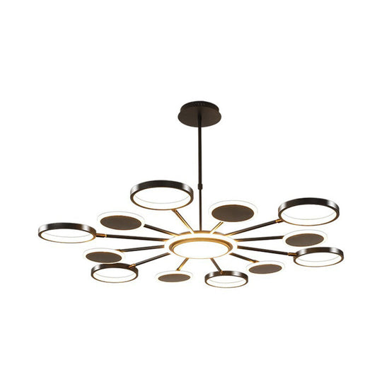 Maria - Circle LED Ceiling Chandelier: Modern Metal Hung Fixture