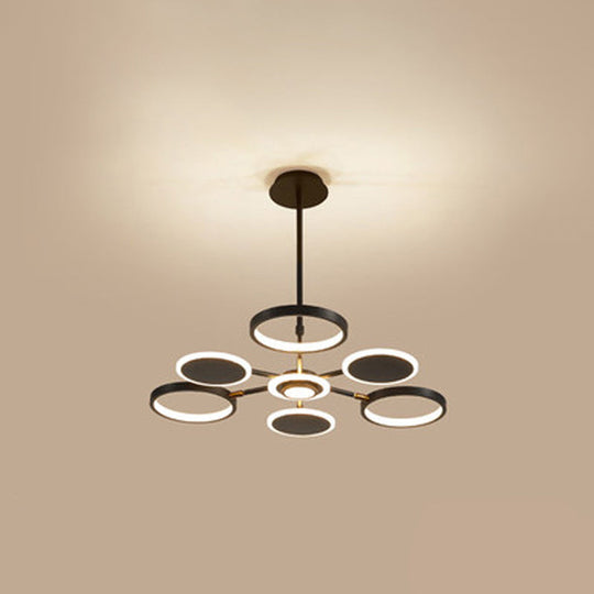 Maria - Circle LED Ceiling Chandelier: Modern Metal Hung Fixture