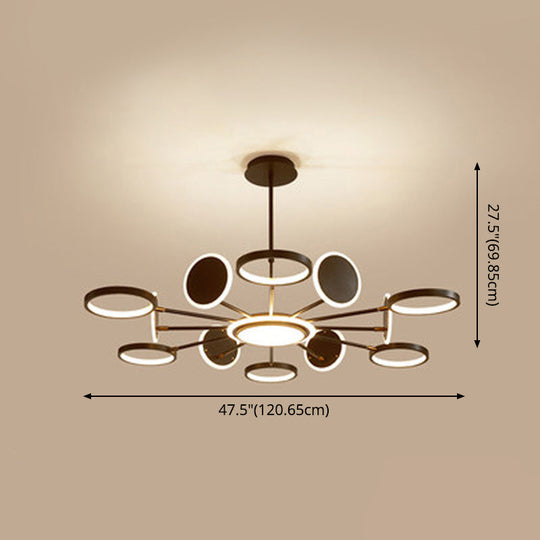 Maria - Circle LED Ceiling Chandelier: Modern Metal Hung Fixture