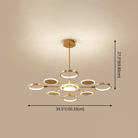 Maria - Circle LED Ceiling Chandelier: Modern Metal Hung Fixture