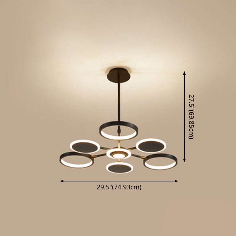 Maria - Circle Led Ceiling Chandelier: Modern Metal Hung Fixture