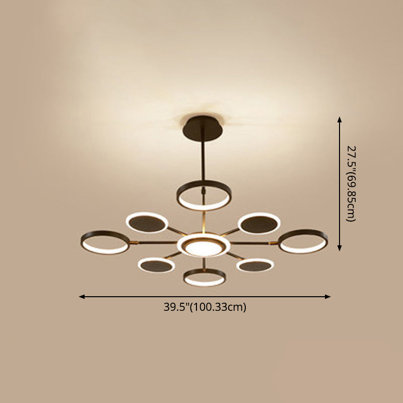 Maria - Circle LED Ceiling Chandelier: Modern Metal Hung Fixture